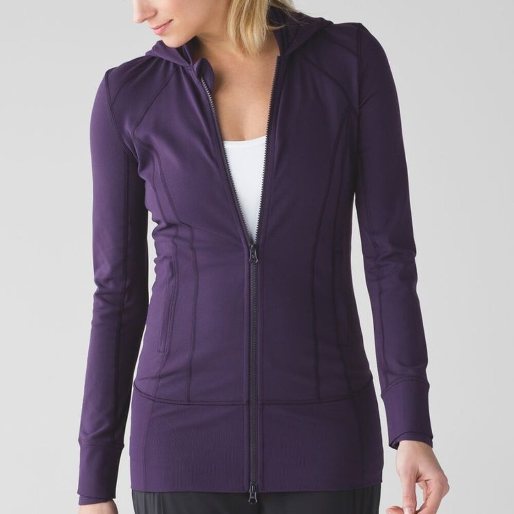 Lululemon Women's 6 Purple Daily Practice Zip Up Hooded Jacket Yoga Workout